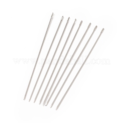 変色防止 DIY ジュエリーツールセット  スチールビーズ針  ステンレス鋼色  80~120x0.5~1mm  約34~38個/袋  5bags /セット&nbsp;TOOL-MSMC002-25