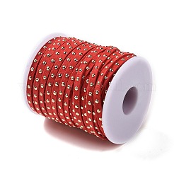 ゴールデンアルミニウムスタッズフェイクスエードコード  レッド  5mm&nbsp;LW-WH0006-01B