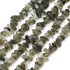 天然石グリーンルチルクォーツビーズ連売り  チップ  6~14x3~8x3~8mm  穴：1mm  15.35~15.74インチ（39~40cm）&nbsp;G-P622-A03-01