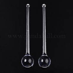 透明なアクリルパーツ  ネイル  透明  127x22.5x22.5mm  穴：2.5mm  約55個/500g&nbsp;TACR-T028-24A