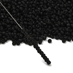 曇りガラスシードビーズ12/0個  ラウンド  ブラック  2x1~2mm  穴：0.5mm  約30000個/袋  440~450 G /袋&nbsp;SEED-R029-2mm-A07