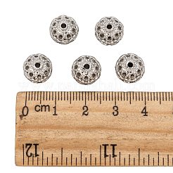 真鍮製のラインストーンビーズ  グレードA  ラウンド  白金金属色  透明  サイズ：直径約10mm  穴：1.2mm&nbsp;X-RB-H041-14