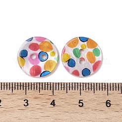 2  - 正孔淡水貝ボタン  フラットラウンド  カラフル  14x2mm  穴：2mm&nbsp;SHEL-A004-01F