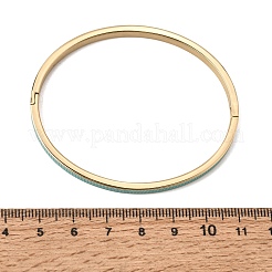 女性用304ステンレススチール製エナメルヒンジ付きカフバングル  イオンプレーティング（ip）  18KGP本金メッキ  ターコイズ  内径：1.97x2.36インチ（5x6cm）&nbsp;SA-CBAC920-15G-01B