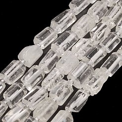 天然石クオーツクリスタルビーズ連売り  ロッククリスタルビーズ  シードビーズで  多面カット  コラム  5.5~7.5mm  穴：0.7mm  約26~33個/連  15.67''~16.46''（39.8~41.8センチメートル）&nbsp;LS-G-M403-B17