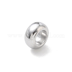 真鍮製ヨーロピアンビーズ  大穴ビーズ  ロンデル  プラチナ  11.5x5.5mm  穴：6mm&nbsp;KK-CBA109E-06P