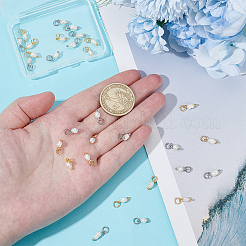 30 個 2 色の天然養殖淡水パールライスチャーム  真鍮丸カン付き  フローラルホワイト  プラチナ·ゴールデン  14mm  米：11mm  15個/カラー&nbsp;PALLOY-AR00041