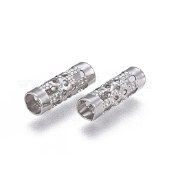変色しにくい304ステンレススチールチューブビーズ  中空  ステンレス鋼色  12x4mm  穴：3.3mm&nbsp;STAS-P236-17P
