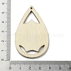 ウッドペンダント  ハロウィンモチーフ  ホワイト  言葉  55x35x3mm  穴：2mm&nbsp;WOOD-M012-02D