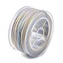 30mセグメント染色綿とメタリックストリング糸  ラウンド  DIYの工芸品について  ギフトラッピングとジュエリー作り  カラフル  1mm  約32.81ヤード（30m）/ロール&nbsp;OCOR-F018-01F