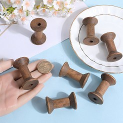 ワイヤーのための木製の空のスプール  スレッドボビン  サドルブラウン  4.8x3.1cm  10pc&nbsp;TOOL-SC0001-60B