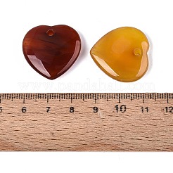 天然赤瑪瑙のペンダント  染め＆加熱  ハートチャーム  24~25x25x6~7mm  穴：2.5~3.5mm&nbsp;G-Q601-29D