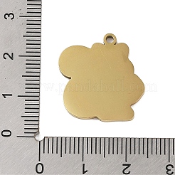 ステンレスペンダント201個  リスチャーム  ゴールドカラー  21.5x20x1.5mm  穴：1mm&nbsp;STAS-C095-11G