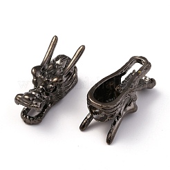 チベット風合金ビーズ  中国のドラゴンの頭の形  ミックスカラー  24x10x12mm  穴：6mm&nbsp;PALLOY-P001-06M