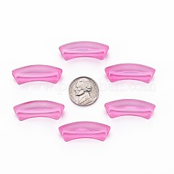 透明なアクリルビーズ  カーブチューブ  カメリア  36x13.5x11.5mm  穴：4mm  約148個/500g&nbsp;MACR-S372-001C-011