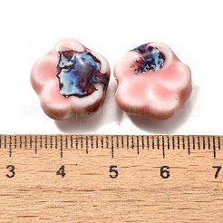 手作りの陶器ビーズ  花  ミスティローズ  14.5x15x6.5mm  穴：2mm&nbsp;PORC-H013-02-06
