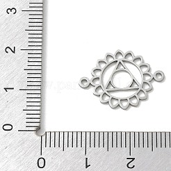 チャクラ 304ステンレススチールコネクターチャーム  三角形の曼荼羅リンク  ステンレス鋼色  15x20x1mm  穴：1.2mm&nbsp;SA-CBA28C1-01A-P