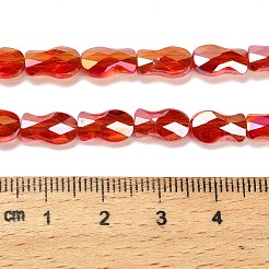 電気メッキガラスビーズセット  魚  ABカラー  多面カット  レッド  10x6x4mm  穴：1.2mm  約70個/連  27.56''（70センチメートル）&nbsp;EGLA-P066-01A-AB09