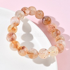 天然シトリンラウンドビーズストレッチブレスレット（女性用）  ビーズ：9.8~10.8mm  内径：1.89~2.01インチ（4.8~5.1cm）&nbsp;BJEW-Z158-03B-02