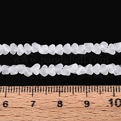 ジェイド風ガラスビーズ連売り  三角形  多面カット  ホワイト  3~3.5x4~4.5x4~4.5mm  穴：0.8mm  約121~131個/連  14.37~15.35インチ（36.5~39cm）&nbsp;GLAA-N020-4mm-31