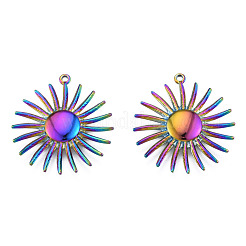 イオンプレーティング（IP）304ステンレスペンダント  花  18KGP本金メッキ  28x26x2.5mm  穴：1.2mm&nbsp;STAS-N098-205M