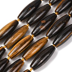 天然石タイガーアイビーズ連売り  ライス  40.5~41.5x14~14.5mm  穴：1.2mm  約9個/連  15.20''~15.55''（38.6~39.5センチメートル）&nbsp;G-L654-G10-01
