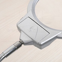 ABSプラスチック拡大鏡  メタルパーツ  アクリル光学レンズ  LEDランプ  ステンレス鋼色  倍率：2.5倍  レンズ：107mm  倍率：5倍  レンズ：22mm  310x135x25mm&nbsp;TOOL-I0004-07