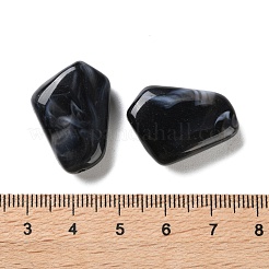 不透明なアクリルビーズ  ツートン  ナゲット  ブラック  24.5x17x7.5mm  穴：1.5mm  約234個/500g&nbsp;OACR-M015-04