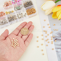 真鍮製スペーサービーズ50個  ニッケルフリー  フラットラウンド  18KGP本金メッキ  5x3mm  穴：1mm&nbsp;KK-HY0001-12