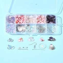 DIY 天然宝石ダングルイヤリングキット  4~25x4~14x81 XMM  穴：0.4~1mm&nbsp;DIY-FS0006-91