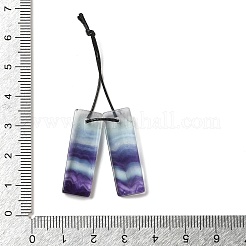 天然蛍石ペンダント2個  宝石 チャーム  長方形  28.5x9.5x3mm  穴：1mm&nbsp;G-Z064-01C