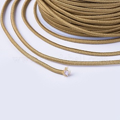 弾性コード  外側のポリエステルとラテックスの芯  淡い茶色  2mm  約50m /ロール&nbsp;EW-WH0001-27-2mm