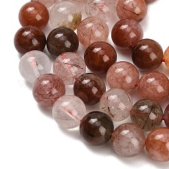 天然のレッドルチルクォーツビーズ連売り  ラウンド  8mm  穴：1.2mm  約51個/連  15.04''（38.2センチメートル）&nbsp;G-G300-A02-8mm