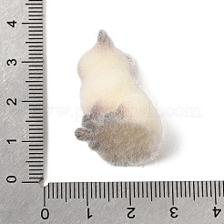 不透明樹脂のペンダント  シャム猫のチャーム  プラチナアイアンループ付き  ベージュ  28.5x23x18mm  穴：2mm&nbsp;RE-CBAD0A2-15P