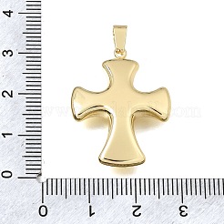 イースター真鍮ペンダント  クロスチャーム  鉛フリー＆カドミウムフリー  18KGP本金メッキ  29x22x5.5mm  穴：5x3mm&nbsp;KK-E802-19G-A