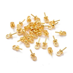真鍮製カップペグベイルペンダント  片穴ビード用  ゴールドカラー  7x3mm  穴：1.5mm  ピン：0.5mm  100個/袋&nbsp;KK-Z018-01B-G
