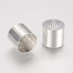 真鍮製コードエンドパーツ  エンドキャップ  銀色のメッキ  11x7mm  穴：1mm  内径：6mm&nbsp;LS-X-KK-D219-11x7-S