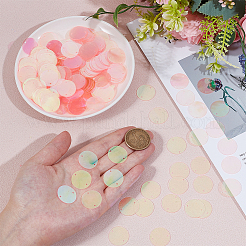 50g 装飾アクセサリー PVC スパンコール/スパンコールペンダント  フラットラウンド  ピンク  20x0.3mm  穴：1.5mm&nbsp;PVC-CY0001-01C