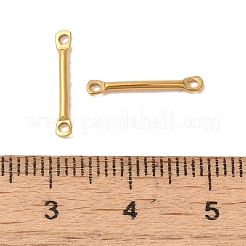 イオンプレーティング（IP）304ステンレススチールコネクタチャーム  バーリンク  18KGP本金メッキ  15x2.5x1.2mm  穴：1.2mm&nbsp;STAS-Q323-06B-G