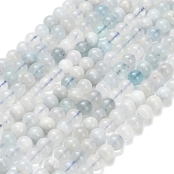 天然石アクアマリンビーズ連売り  スムーズなラウンド  6~6.5mm  穴：0.7mm  約68~69個/連  15.24~15.35''（38.7~39センチメートル）&nbsp;X-G-F826-B01-6mm