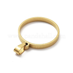 304ステンレススチールオープンバックベゼルペンダント  UVレジンDIY用  エポキシ樹脂  18KGP本金メッキ  リング  28x25x3mm  穴：8x4mm&nbsp;STAS-Z091-05G-03