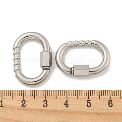変色しない304ステンレススチール製スクリューカラビナロックチャーム  ネックレス作り用  クイックリンク  オーバル  26x19x3mm&nbsp;STAS-C092-08P