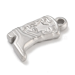 変色防止304ステンレススチールペンダント  ブーツチャーム  ステンレス鋼色  20.5x13.5x3mm  穴：2mm&nbsp;STAS-D197-17P