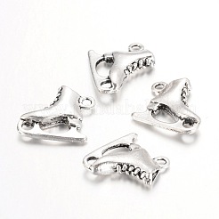 合金のチベット風チャーム  アイススケート靴  カドミウムフリー＆鉛フリー  アンティークシルバー  18x16x5mm  穴：2mm  約310個/1000g&nbsp;TIBEP-24261-AS-RS