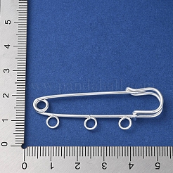 アイアン製ブローチパーツ  ラペルピン製作用の3ホールキルトピン  銀  50x17x5mm  穴：3.5mm&nbsp;FIND-D036-03S