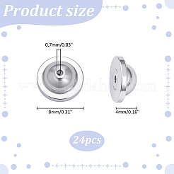 真鍮製イヤーナット24個  帽子  プラチナ  8x4mm  穴：0.7mm&nbsp;KK-ME0003-65P