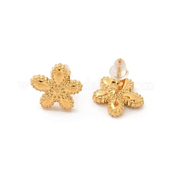 女性用304ステンレススチールスタッドピアス  花  ゴールドカラー  12x11.5mm&nbsp;STAS-Z117-12G
