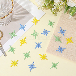 30個 3色布製星型自己接着刺繍縫い付けアップリケ  ミシンクラフト装飾  ミックスカラー  32x24.5x2mm  10個/カラー&nbsp;PATC-CY0001-25
