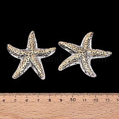 透明なアクリルパーツ  ヒトデのチャーム  ゴールドライン入り  透明  48x44~45x9.5mm  穴：1.8~2mm  約98個/500g&nbsp;AC-N166-05