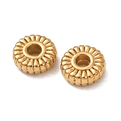 304ステンレススチールスペーサービーズ  イオンプレーティング（ip）  花  18KGP本金メッキ  5x2mm  穴：1.2mm&nbsp;STAS-L318-03G-01